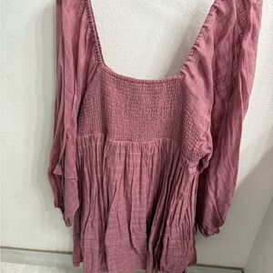 Free People Mauve Smocked Dress